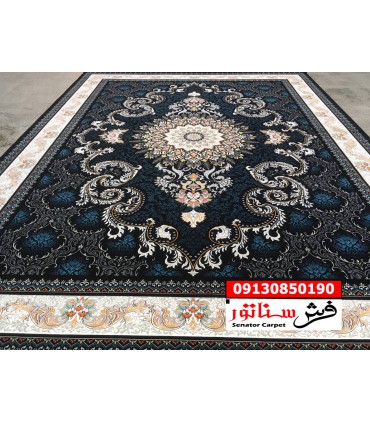 خرید فرش روژین سرمه ای 700 شانه + فرش 700 شانه