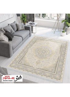 فرش طرح کریستال کرم