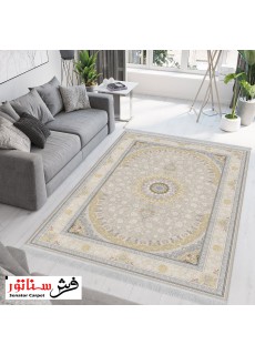 فرش 1200 شانه نقره ای + فرش کاشان + فرش طرح نویان 1200 شانه